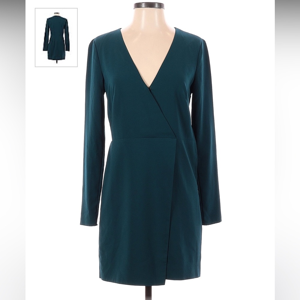 Halston Heritage casual emerald green double lined cross dress